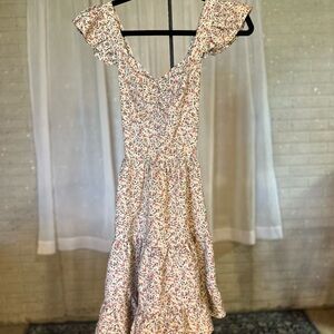 Floral Ruffle Sleeve Dress